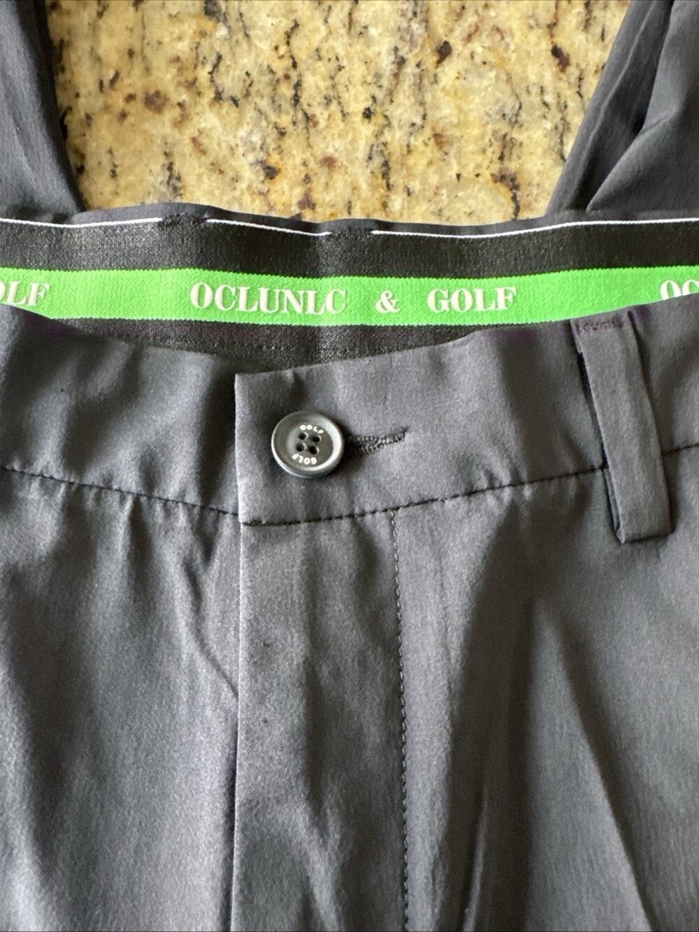 Oclunlc Golf Pants Mens Size 34 with 32 inch inseam Black